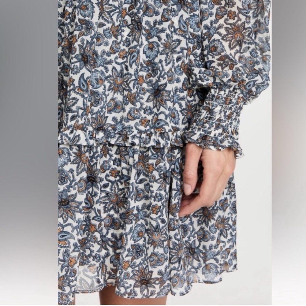 Veronica Beard Savile Dress Floral boho Size 10 Navy - Picture 11 of 12